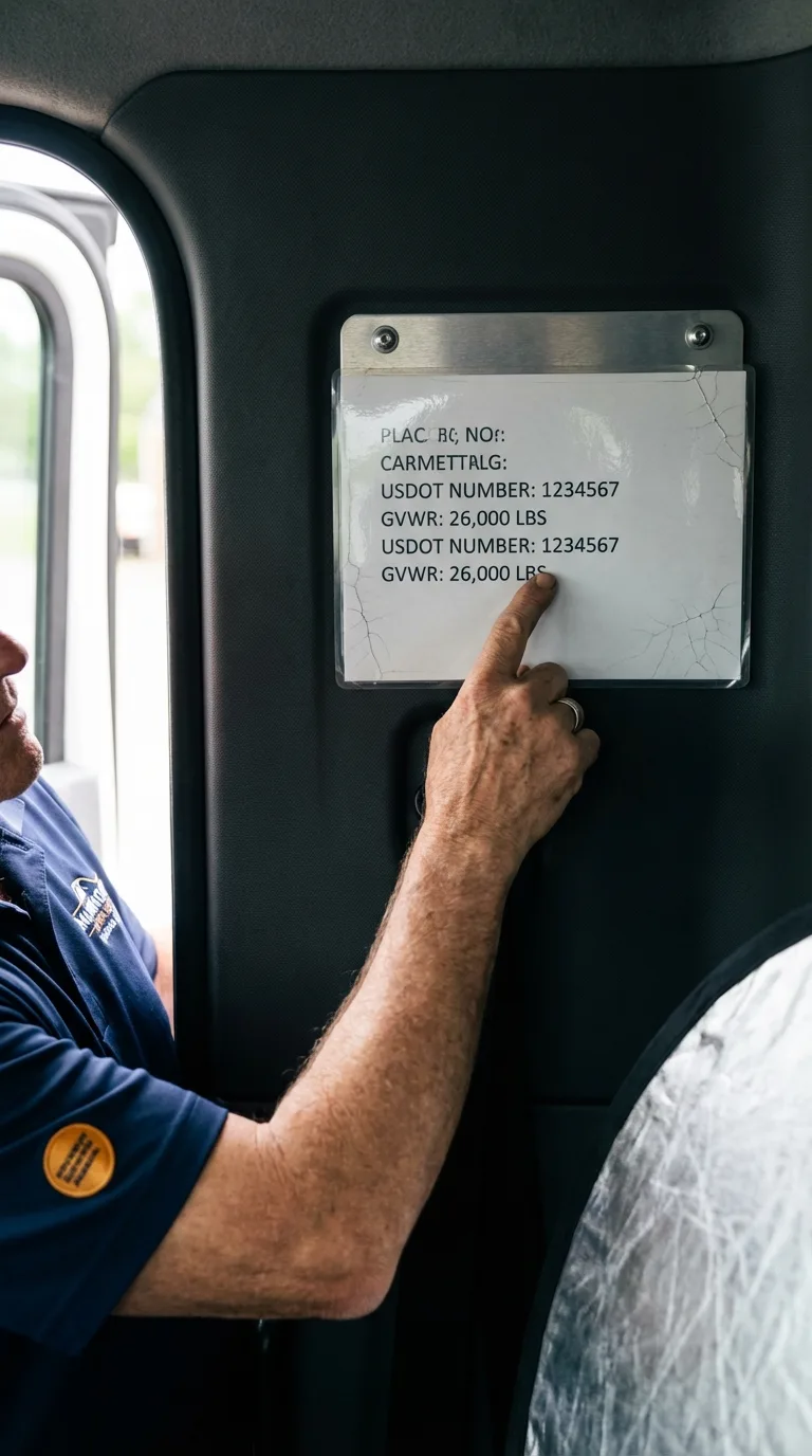USDOT licensing placard verification in Dewey